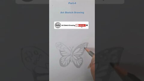 Easy Butterfly Pencil Drawing Tutorial Shorts-4 #shortsvideo #shorts
