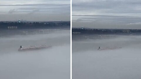 Footage shows what a really foggy day in New York looks like