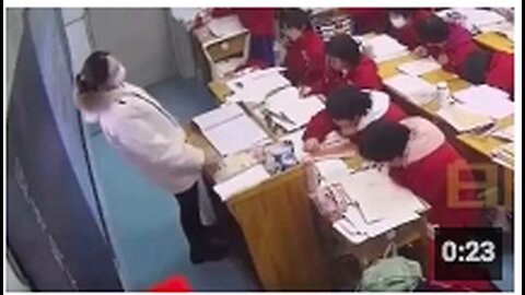 A young Asian teacher, suddenly collapses during class