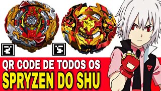 QR CODES DE TODOS OS SPRYZEN DO SHU KURENAI | BEYBLADE BURST APP