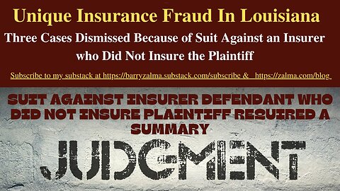 Unique Insurance Fraud In Louisiana