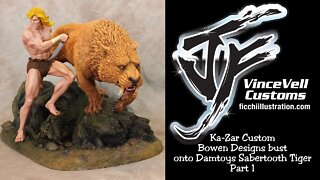 Ka-Zar Custom Bowen Designs bust onto Damtoys Sabertooth tiger Part 1