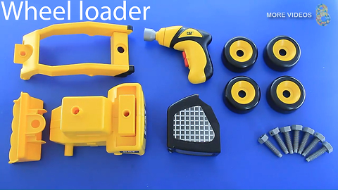 CAT Take-Apart Wheel Loader - Play and Learn how to use Power Screwdriver for Kid