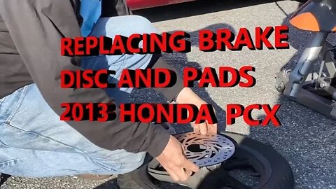 Replacing brake rotor and pads, honda pcx150 scooter