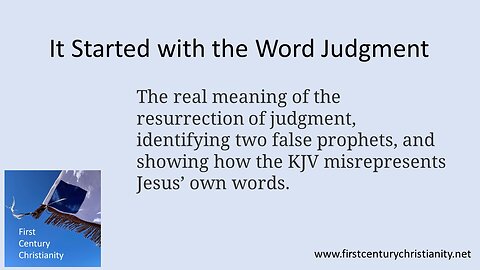 It Started with the Word Judgment