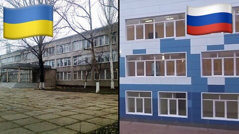 Mariupol schools before in Ukraine and after in Russia FEBBRAIO 2023 Mi chiamo Nick,vivo a Mariupol e in questo video vi mostrerò come la Russia ricostruisce questa città.residente di Mariupol che fa vedere i lavori