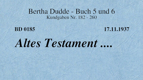 BD 0185 - ALTES TESTAMENT ....