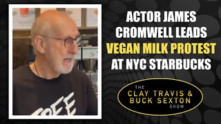 Actor James Cromwell Leads Vegan Milk Protest at NYC Starbucks