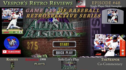 Solo Retro Let's Play | All Star Baseball 99 | (N64)| Baseball Retrospective 18 | 🕹️⚾