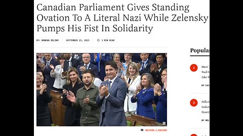 Canadian Parliament Gives Standing Ovation To A Literal Ukrainian Nazi While Zelensky Pumps His Fist