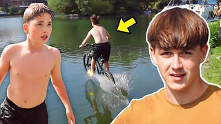 Jumping Bike Into River!