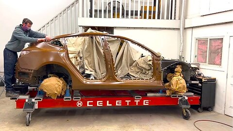 Tesla M3 Structural repair on Celette Bench - Side Aperture replacement