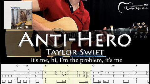 Anti-Hero - Taylor Swift (Fingerstyle Guitar Cover with Tabs and Lyrics)