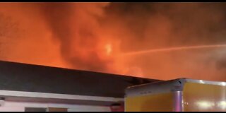 Las Vegas firefighters battle 2-alarm fire on Sahara Avenue