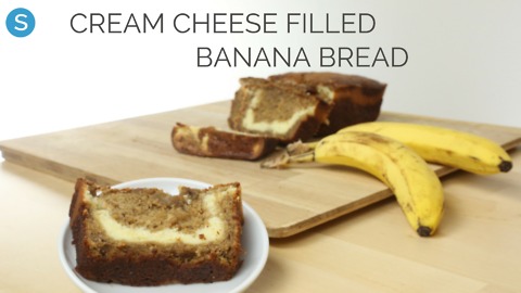 Cream cheese-filled banana bread