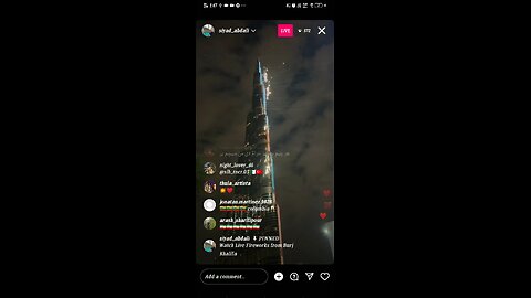 watch live fireworks from Burj Khalifa #reelsinstagram #burjkhalifa #shorts