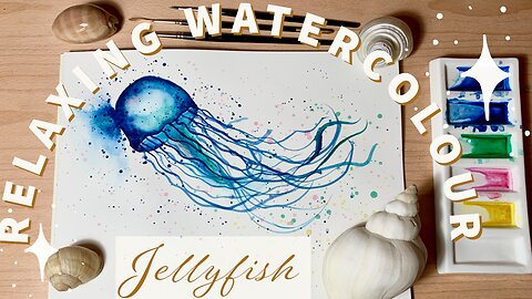 How to relax with watercolour, easy jellyfish for fun | Destress with watercolour and learn to paint