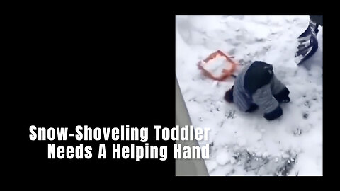 Snow-Shoveling Toddler Needs A Helping Hand