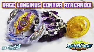 Testando 015 - RAGE LONGINUS .Un 3A contra três combos - Beyblade Burst ベイブレードバースト