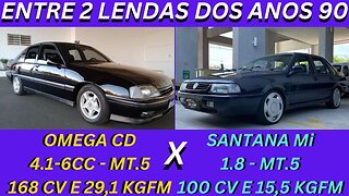 ENTRE 2 CARROS - OMEGA CD 4.1 X SANTANA Mi 1.8 - COMPLETOS, POTENTES E BONS PARA FAZER PROJETO