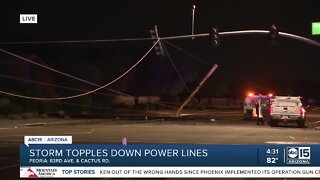 Storm topples power lines in Peoria