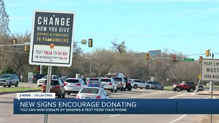 New signs in Tulsa encourage donating to homeless via text