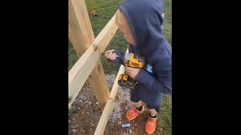 Helping Dad Build A Fence