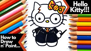 How to draw and paint Hello Kitty Harry Potter