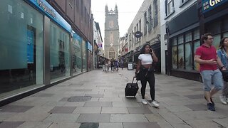 Walk Around Cardiff City Centre On A Saturday Afternoon - Welsh Drones