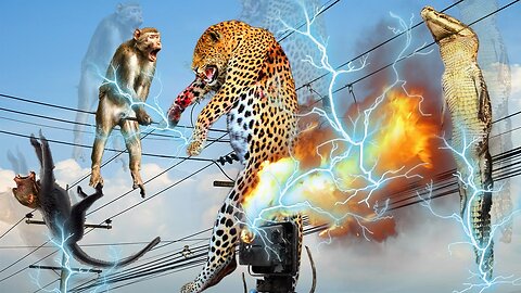 Tragic! Shocking When Seeing Leopard, Monkey, Animals Be Electrocuted Lead To Seizure | So Pitiful