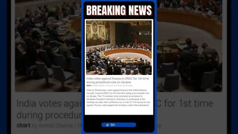 India votes against Russia in UNSC for the first time in history! #shorts #news