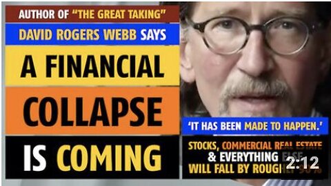 A financial collapse is coming, says David Rogers Webb, author of 'The Great Taking'