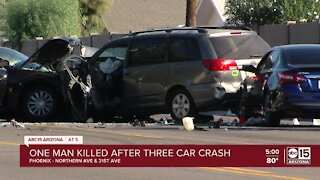1 dead, another hurt after three-vehicle crash near 35th and Northern avenues