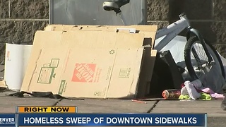 Denver removing homeless camp at Lawrence and Park Avenue West