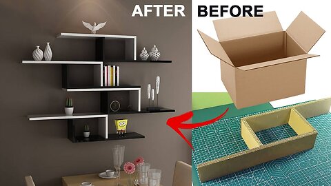 DIY wall shelf decor | Cardboard wall shelf decorating