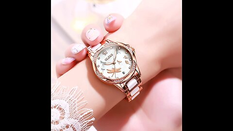 OLEVS Women's Rose Gold Watches Heart Diamond Japanese Quartz Movement Girls Ladies Wristwatch...