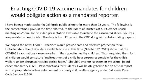 COVID-19 Vaccine Mandates for Children Obligate Action