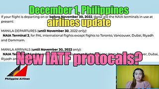 Philippines travel advisory philippine airlines starting december 1