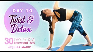 Yoga for Weight Loss Julia Marie ♥ Twist & Detox Cardio Workout, Burn Fat, Boost Metabolism | Day 10