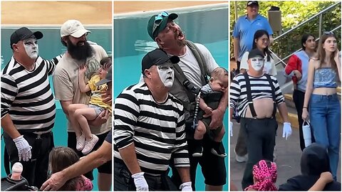 Tom the mime fun with kid🤣 | Tom The Mime Funny moment #seaworld #seaworldmime