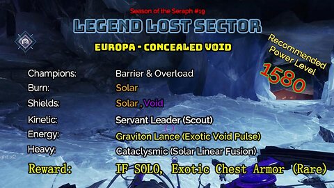Destiny 2 Legend Lost Sector: Europa - Concealed Void on my Hunter 1-2-23