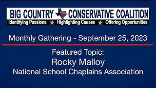 BCCC - Rocky Malloy: Nat'l School Chaplains Assn. - 09/25/2023