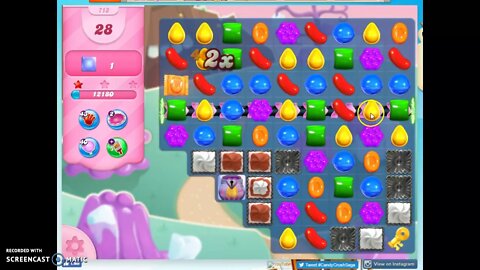 Candy Crush Level 713 Audio Talkthrough, 1 Star 0 Boosters