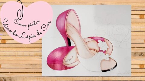 🔴Live Cont Pintura Com Lápis De Cor Desenho Sapato E Rosa