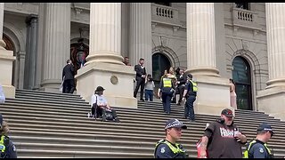 Protest in Melbourne Australia - Police attacking protester again!