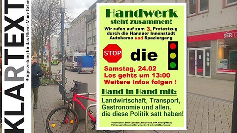 Handwerker Demo Hanau: Schweres Gerät in der City