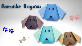 ORIGAMI - CÃOZINHO ORIGAMI!! FÁCIL DE FAZER!