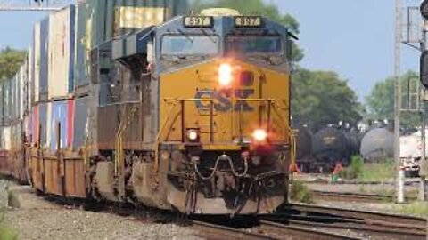 CSX Q008 Intermodal Double-Stack Train from Marion, Ohio August 21, 2021