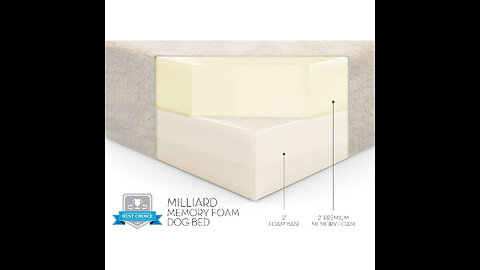 Review Milliard Memory Foam Dog Bed with Removable Washable & Waterproof Cover, Orthopedic Pet...
