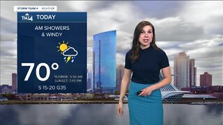 Morning showers Sunday then sunny, windy for the afternoon